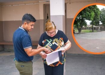 Se concreta el tinglado para la Escuela Cacique Cambai: Profesionales de Obras Públicas iniciaron las mediciones en el establecimiento